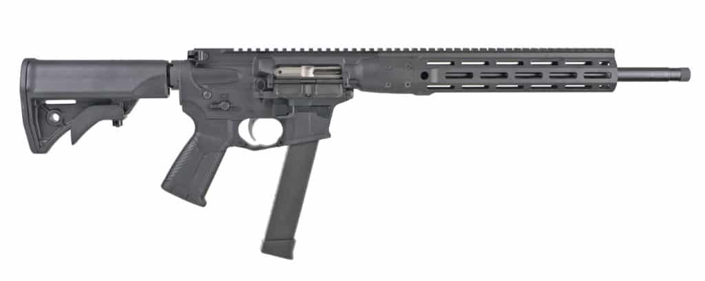 LWRC IC-9 9mm rifle with 16-inch threaded barrel and black finish