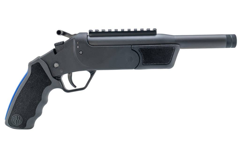Rossi Brawler black single-shot pistol with 9-inch barrel and Picatinny rail