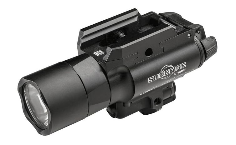 SureFire X400 Ultra black rail-mounted light with red laser