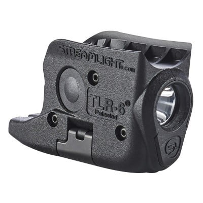 Black Streamlight TLR-6 100-lumen white LED light for Glock 42/43