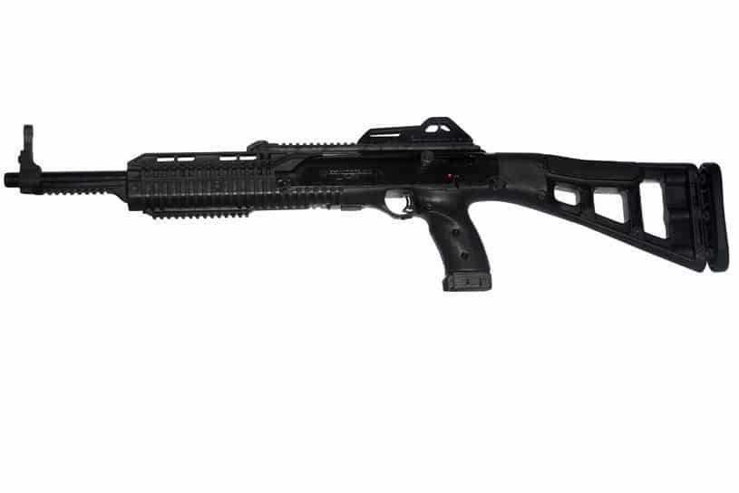 Hi-Point .45 ACP semi-auto carbine with black stock and forward folding grip