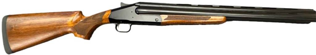 ATI triple-barrel 12 gauge shotgun with walnut stock and fiber-optic front sight