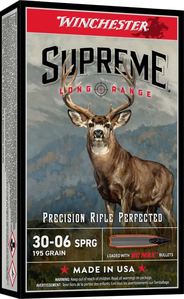Winchester Supreme Long Range .30-06 Springfield 195 grain ammunition box