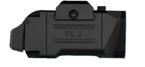 Olight PL X black compact rail light with dual beam and 1200-lumen output