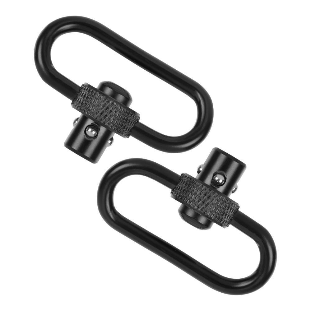 Allen 14516 black steel quick-detach sling swivels with 1.25-inch loops, 2-pack