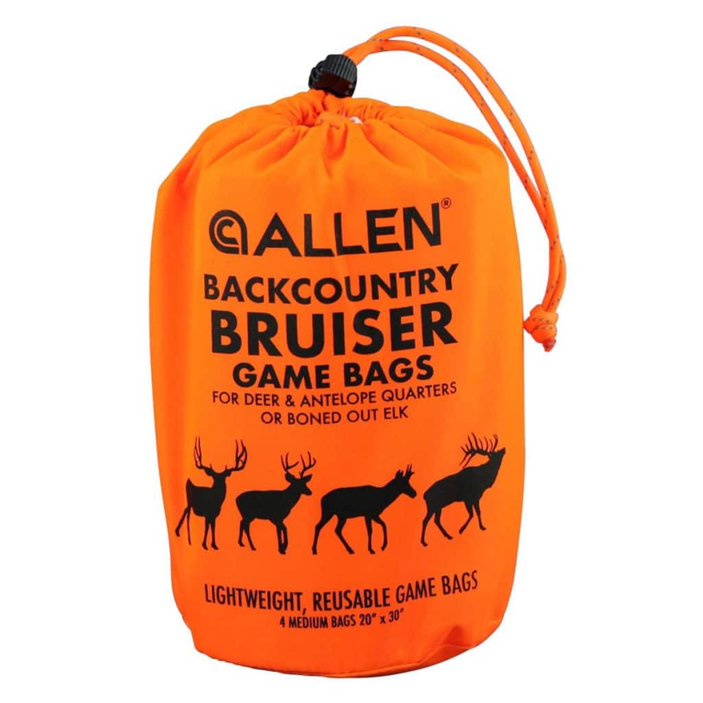 Allen 6591 BackCountry Bruiser Deer Game Bag Set with four orange polyester bags