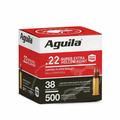Aguila Super Extra .22 LR 38 grain hollow point ammunition, 500 rounds