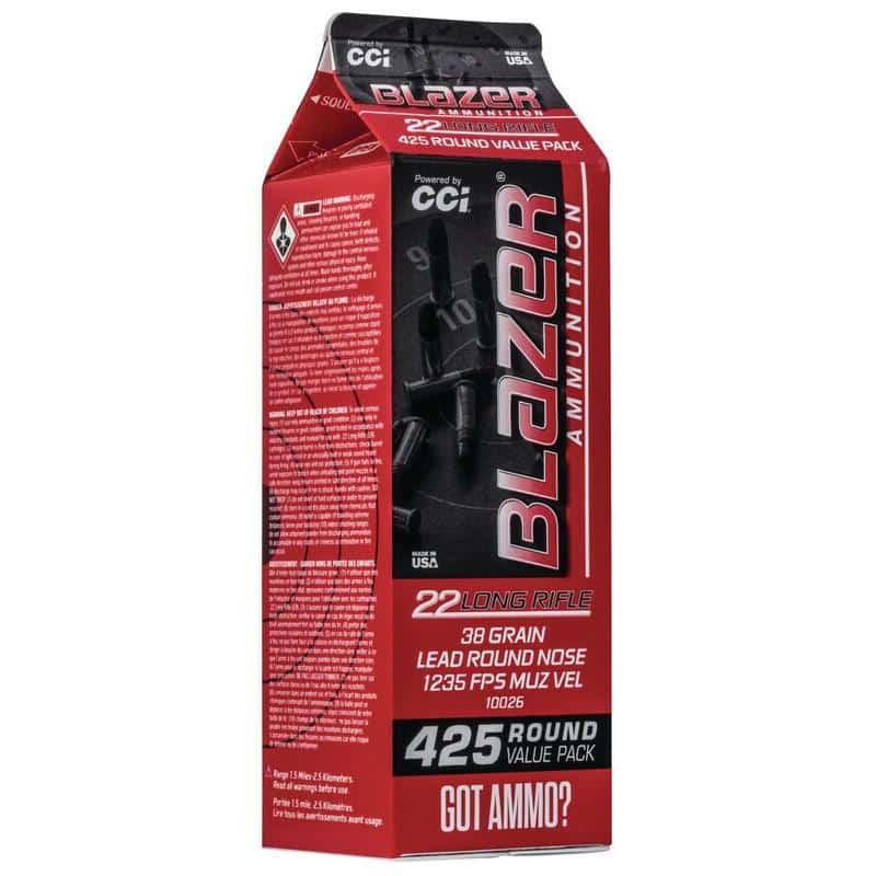 CCI Blazer .22 LR 38 grain lead round nose 425-round Pour Pack