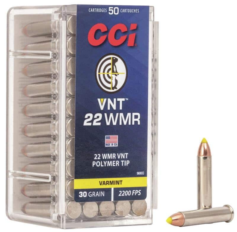 CCI VNT .22 WMR 30 grain polymer tip rimfire ammunition, 50 rounds