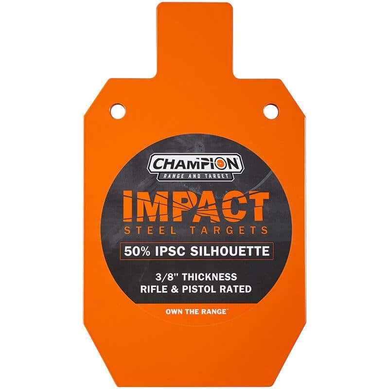 Champion 50% IPSC orange steel silhouette target