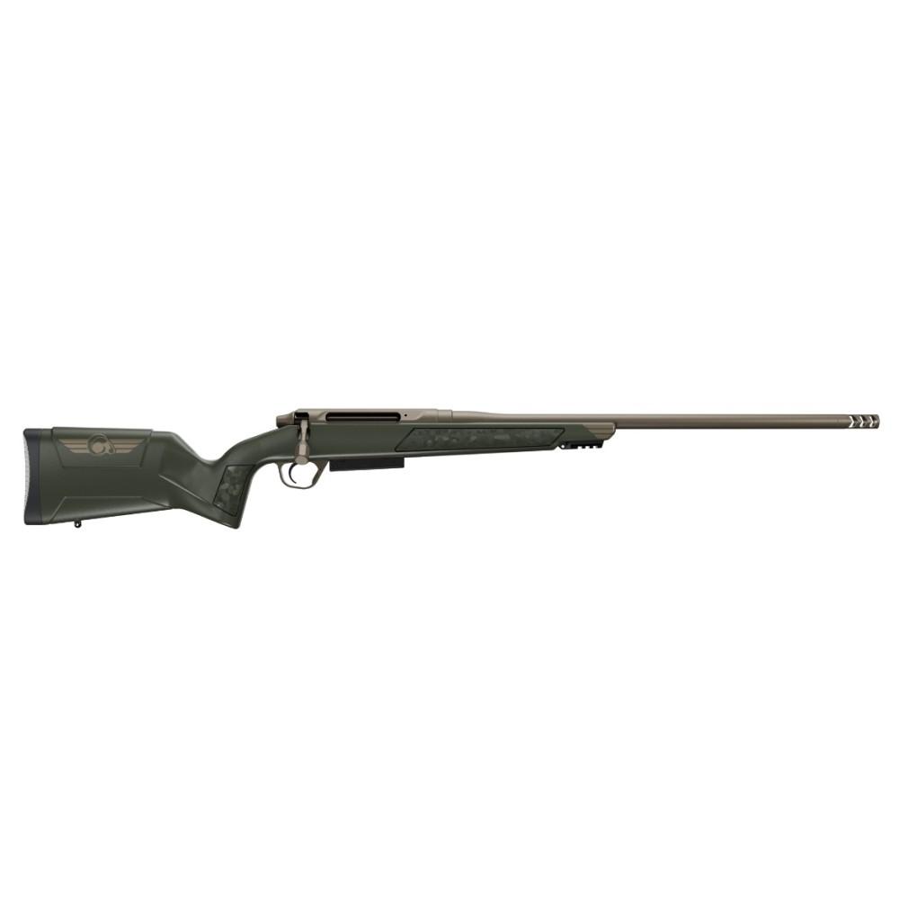 Christensen Arms Evoke .300 Win Mag rifle with 22-inch threaded barrel in bronze and OD green