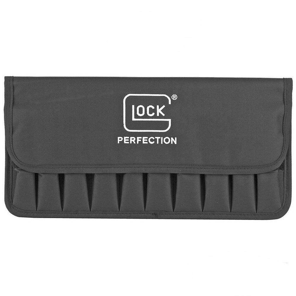 Black Glock 10 magazine pouch with cover and stiffener