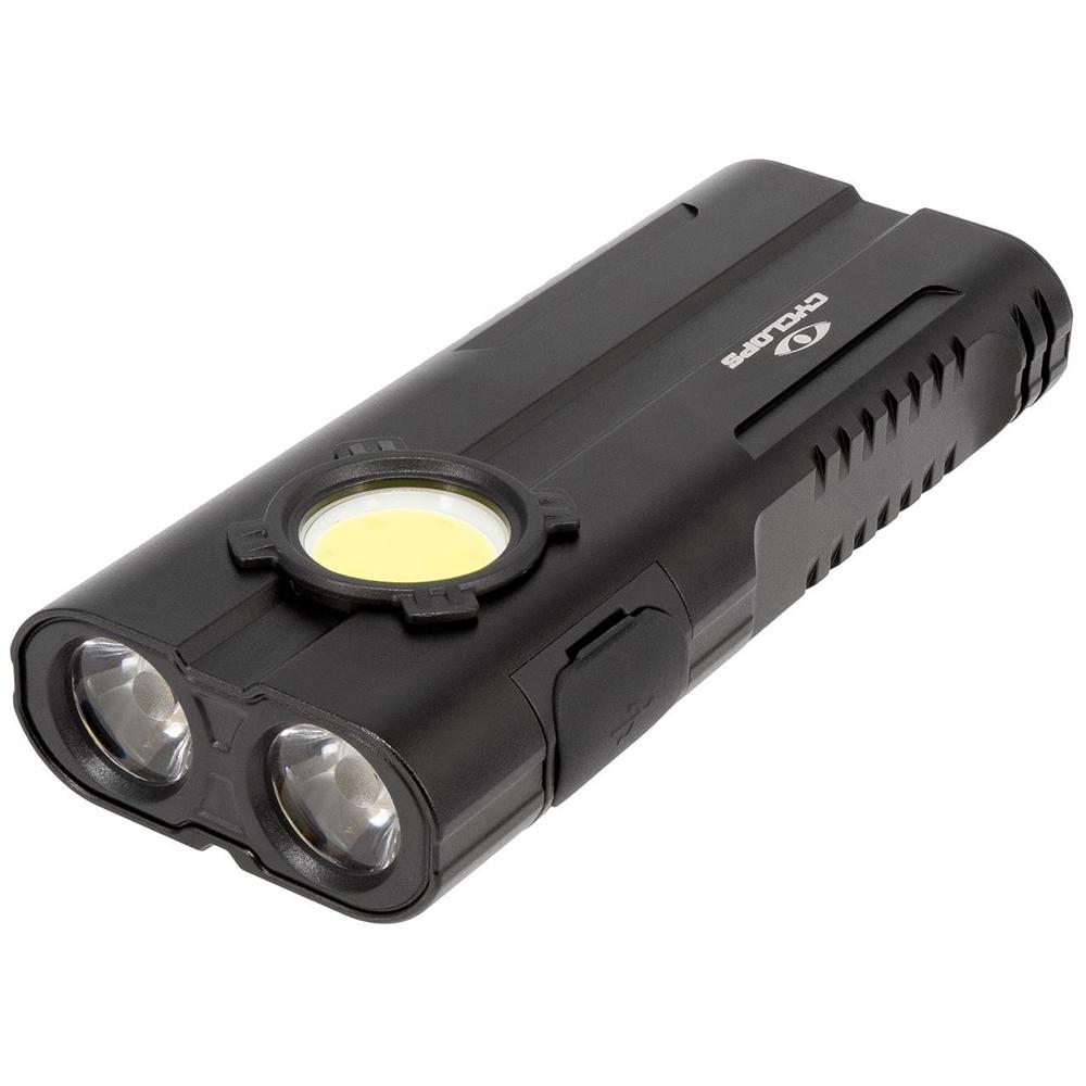 Cyclops ProLite black flashlight with white and red LED lighting