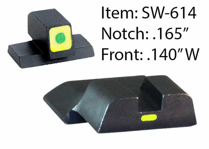 Ameriglo CAP green tritium sight set for Smith & Wesson M&P