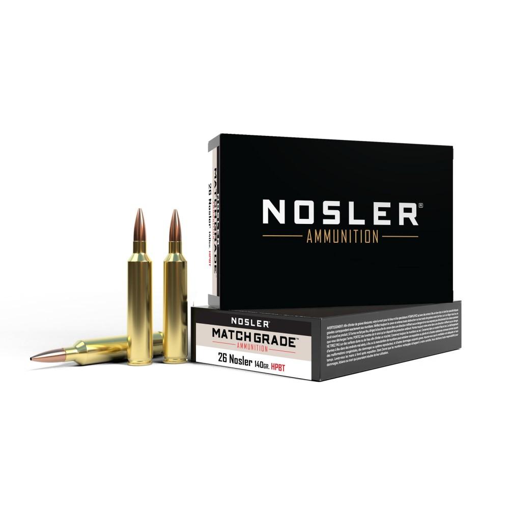 Nosler Match Grade .26 Nosler 140 grain Custom Competition HPBT ammunition