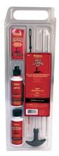 Outers Rifle 30 Cal Cleaning Kit with aluminum rod, oil, solvent, brush, patches, and case