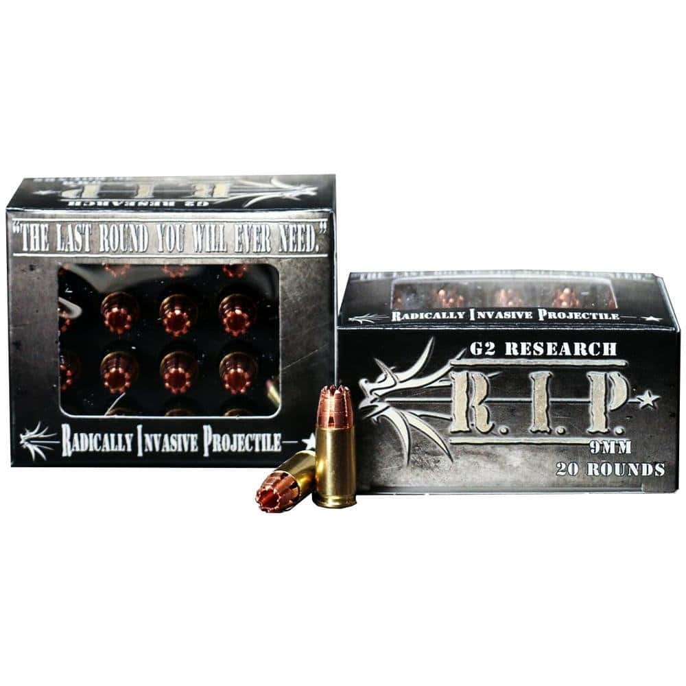 G2 Research R.I.P. 9mm Luger 92-grain hollow point ammunition