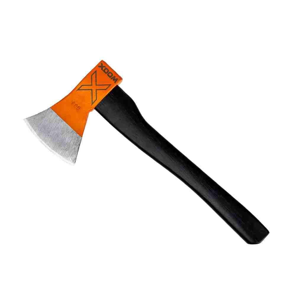 WOOX Thunderbird orange throwing axe with hickory handle and steel head