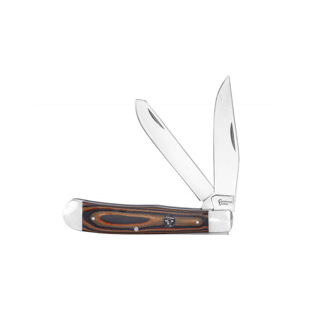ABKT Cattleman Trapper Cowhand Knife with brown G10 handle