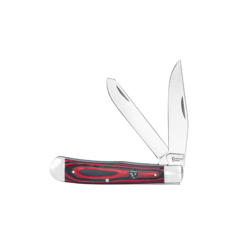 ABKT Cattleman Trapper Cowhand Knife with two blades and multicolor G10 handle