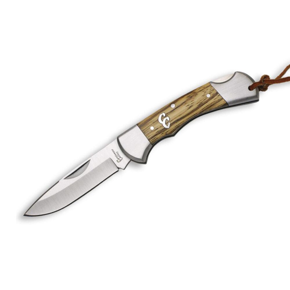 ABKT Cattleman Sagebrush folding knife with 3-inch drop point blade and zebra wood handle