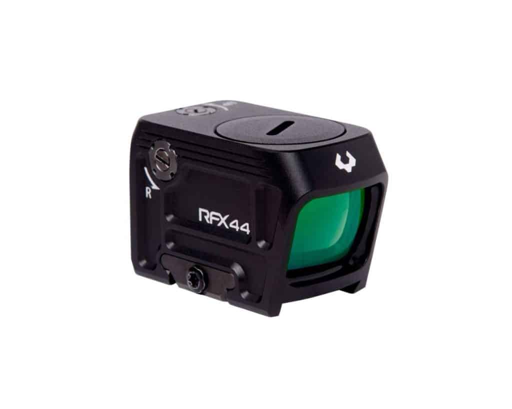 Viridian RFX44 compact closed-emitter green dot sight with Picatinny high mount