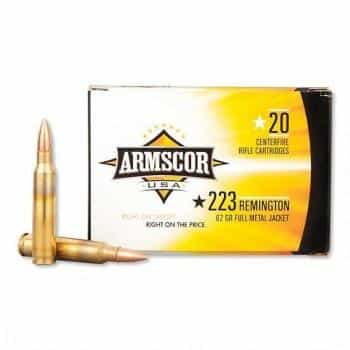 ARMSCOR 62 grain FMJ rifle ammunition, 20-round box