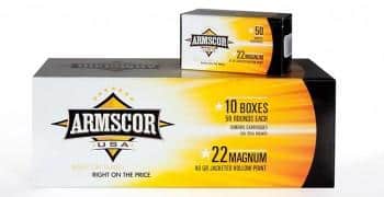 Armscor .22 WMR 40 grain jacketed hollow-point ammunition, 50 rounds