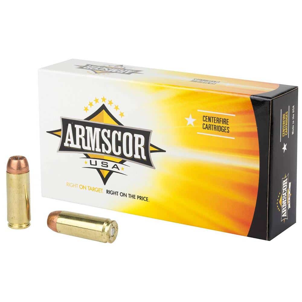 Armscor .50 AE 300 grain Hornady XTP hollow point ammunition box