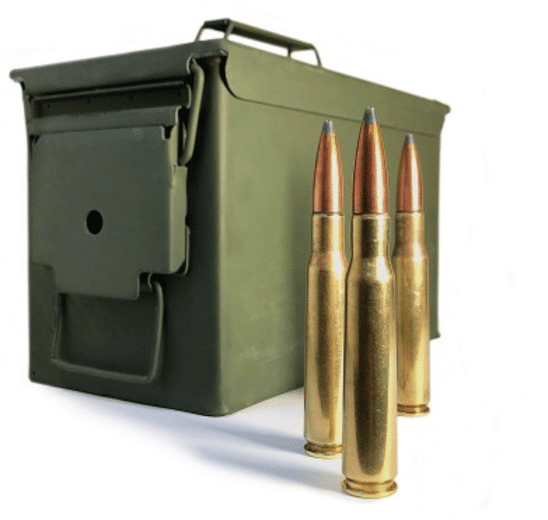 CBC .50 caliber armor-piercing incendiary ammunition in a 150-round ammo can