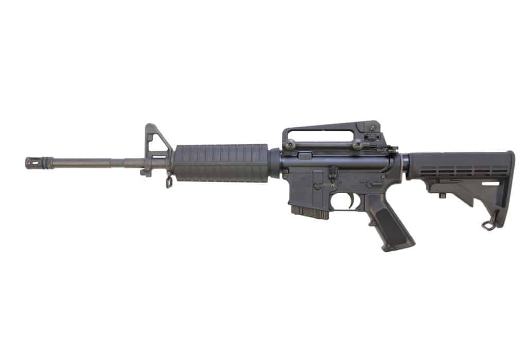Bushmaster M4 Patrolman CA 5.56 NATO rifle with 16-inch barrel and carry handle