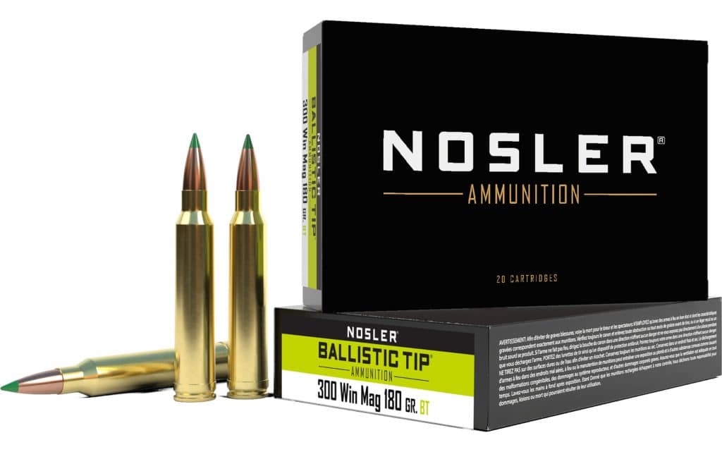 Nosler 40053 .300 Winchester Magnum 180 grain Spitzer Ballistic Tip ammunition