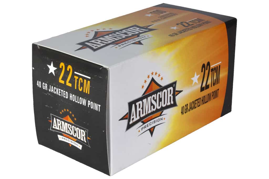Armscor .22 TCM 40 grain JHP 100-round handgun ammunition