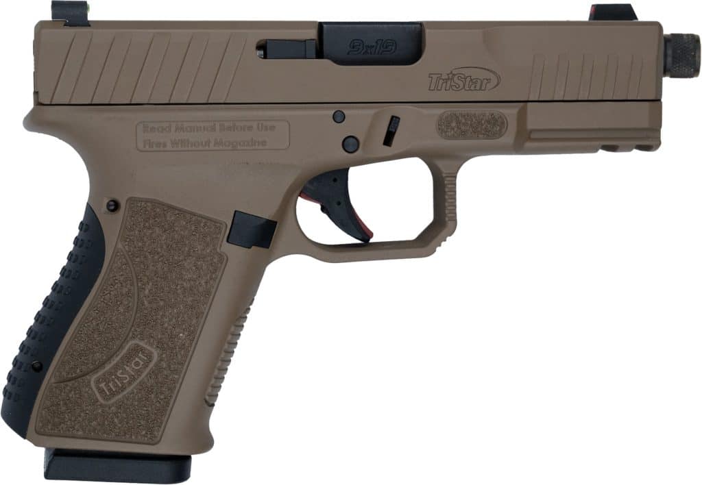 TriStar APOC Pro 9mm FDE semi-auto handgun with threaded barrel