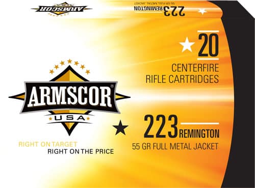 Armscor 55-grain FMJ rifle ammunition, 20-round box