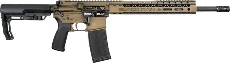 Black Rain Ordnance Spec+ Fusion .300 AAC Blackout rifle with 16-inch bronze battleworn finish