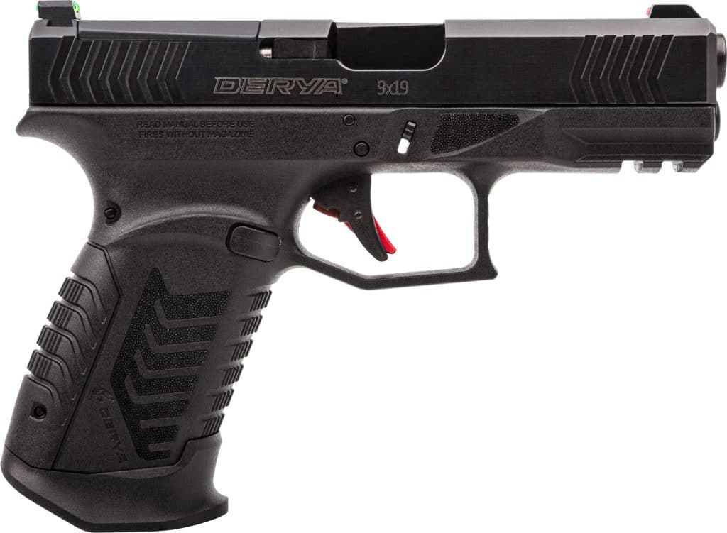Derya DY9 9mm black semi-auto pistol with optics-ready slide