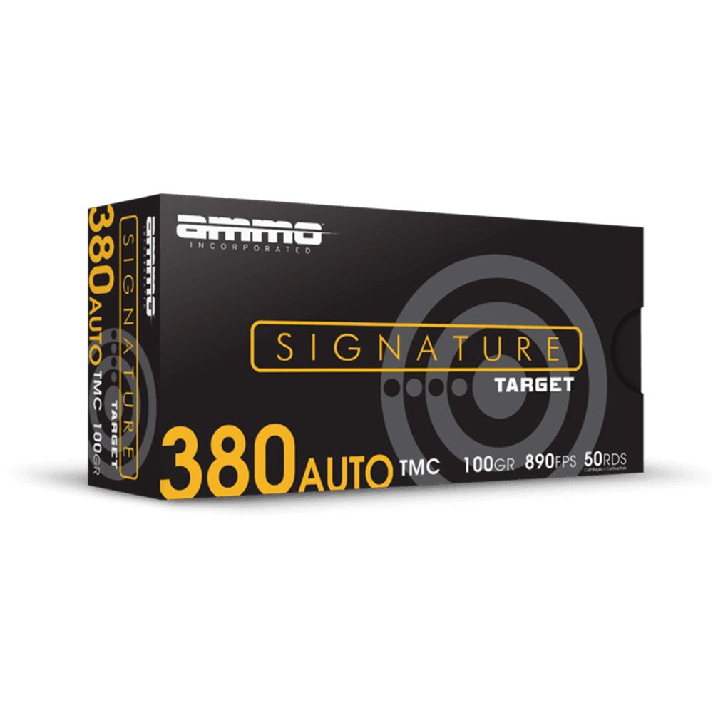 Ammo Inc Signature .380 ACP 100 grain TMC handgun ammunition, 50-round box