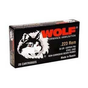 Wolf WPA Polyformance .223 Rem 55 gr FMJ rifle ammunition, 500 rounds