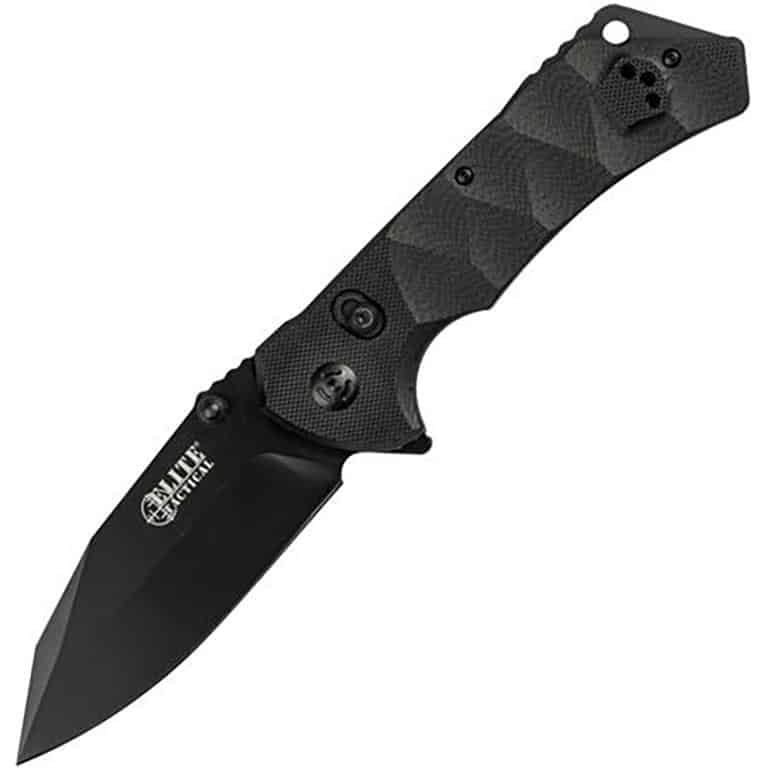Master Cutlery Elite Tactical Parallax manual folding knife with 3.5-inch black blade
