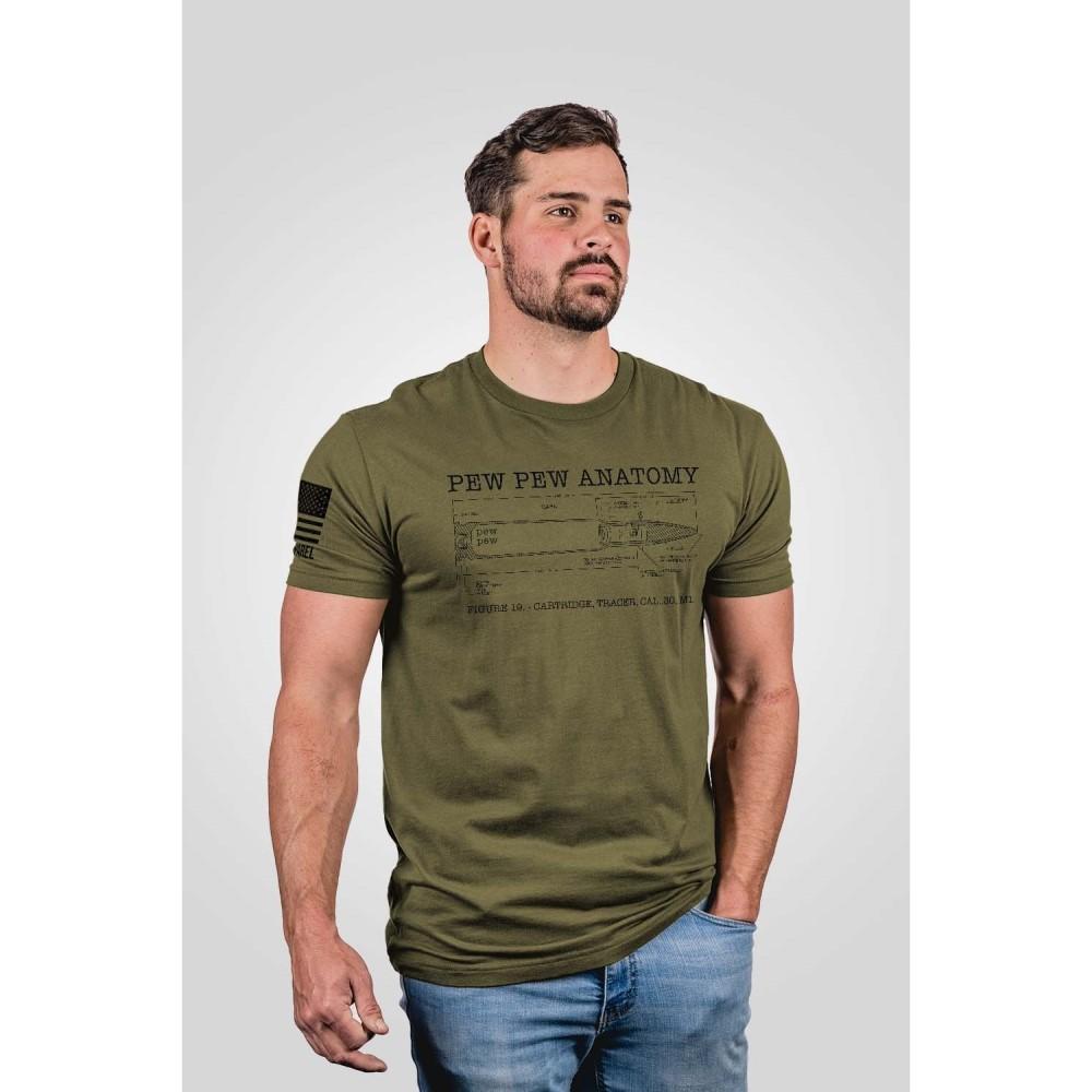 Nine Line Pew Pew Anatomy short sleeve shirt in Military Green, size 2XL