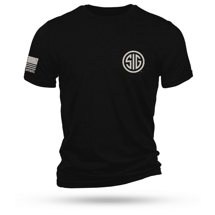 Nine Line Sig Sauer logo short sleeve shirt in black, size L