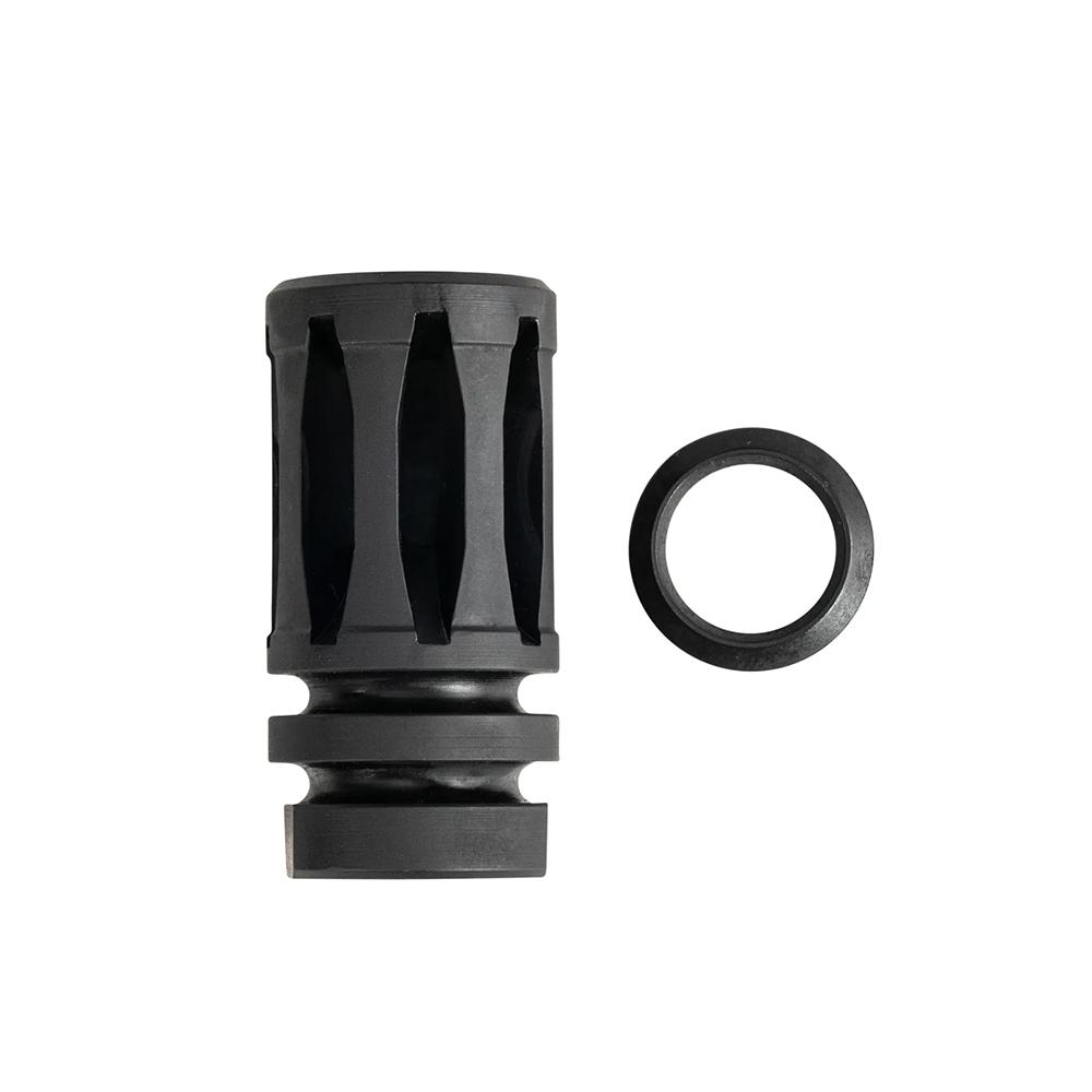 One Horse A2 flash hider with crush washer in black steel