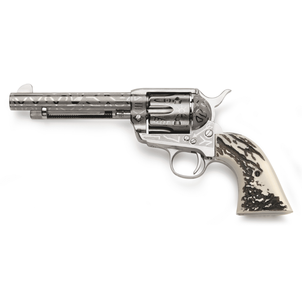 Taylors & Company 1873 Cattle Brand .45 Colt revolver with nickel-engraved finish