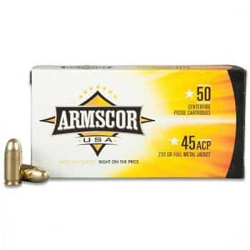 Armscor .45 ACP 230 grain FMJ handgun ammunition, 50-round box