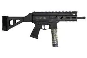 Grand Power Stribog SP9A1 9mm pistol with 8-inch threaded barrel and SBT brace