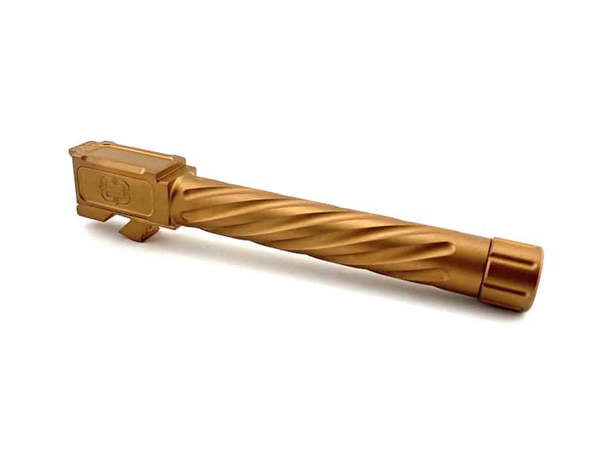 Shadow Systems 9mm 5-inch threaded fluted bronze pistol barrel