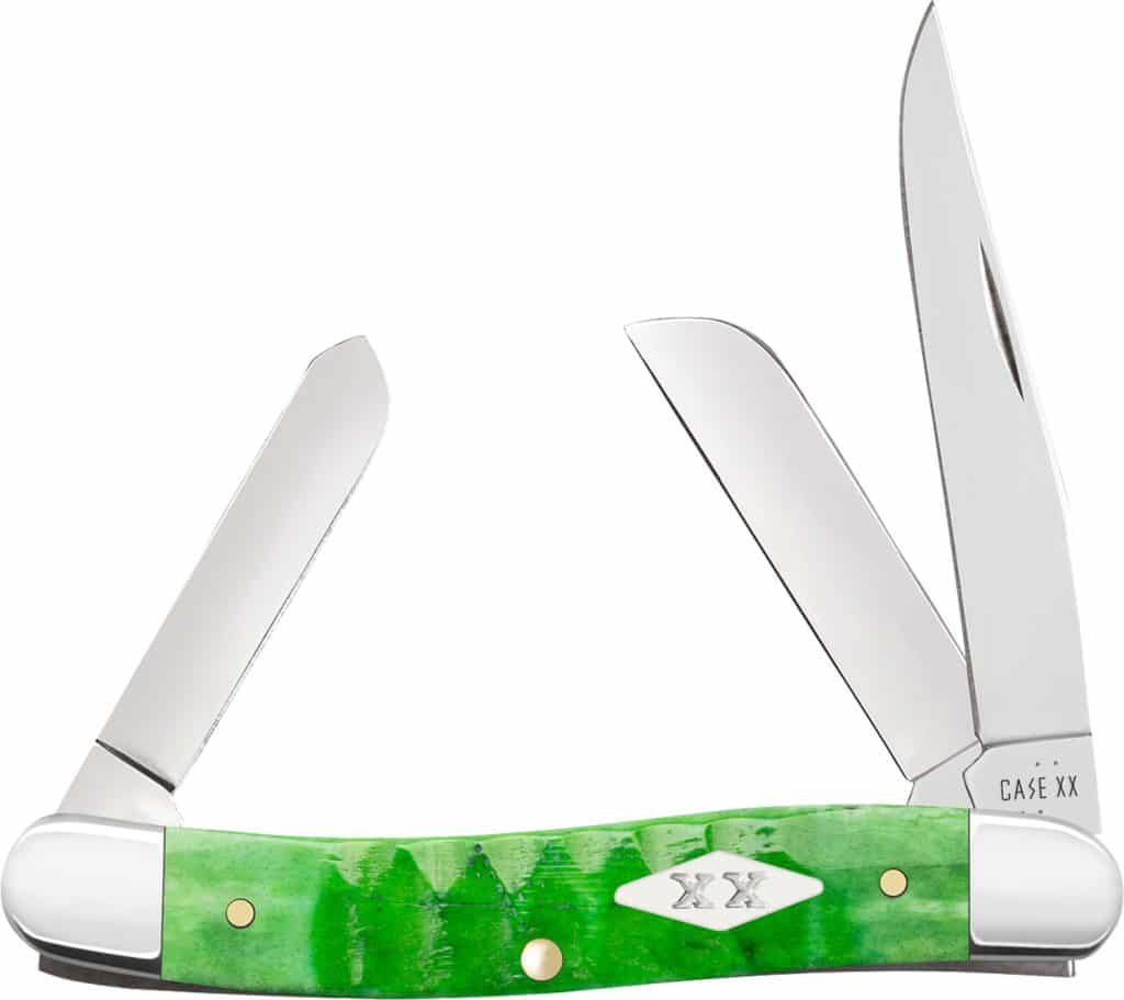 Case Medium Stockman three-blade green bone Gator Jig pocket knife