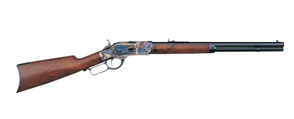 Taylors and Company 1873 lever-action rifle with 20-inch octagonal barrel
