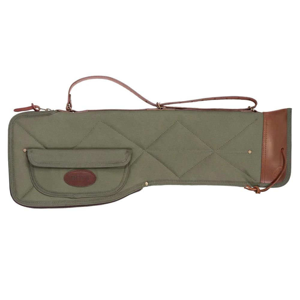 Boyt Signature Series 30-inch OD green waxed canvas takedown shotgun case